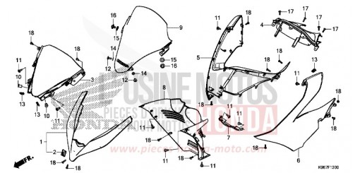 GAINE DE PROTECTION AVANT WW125AK de 2019